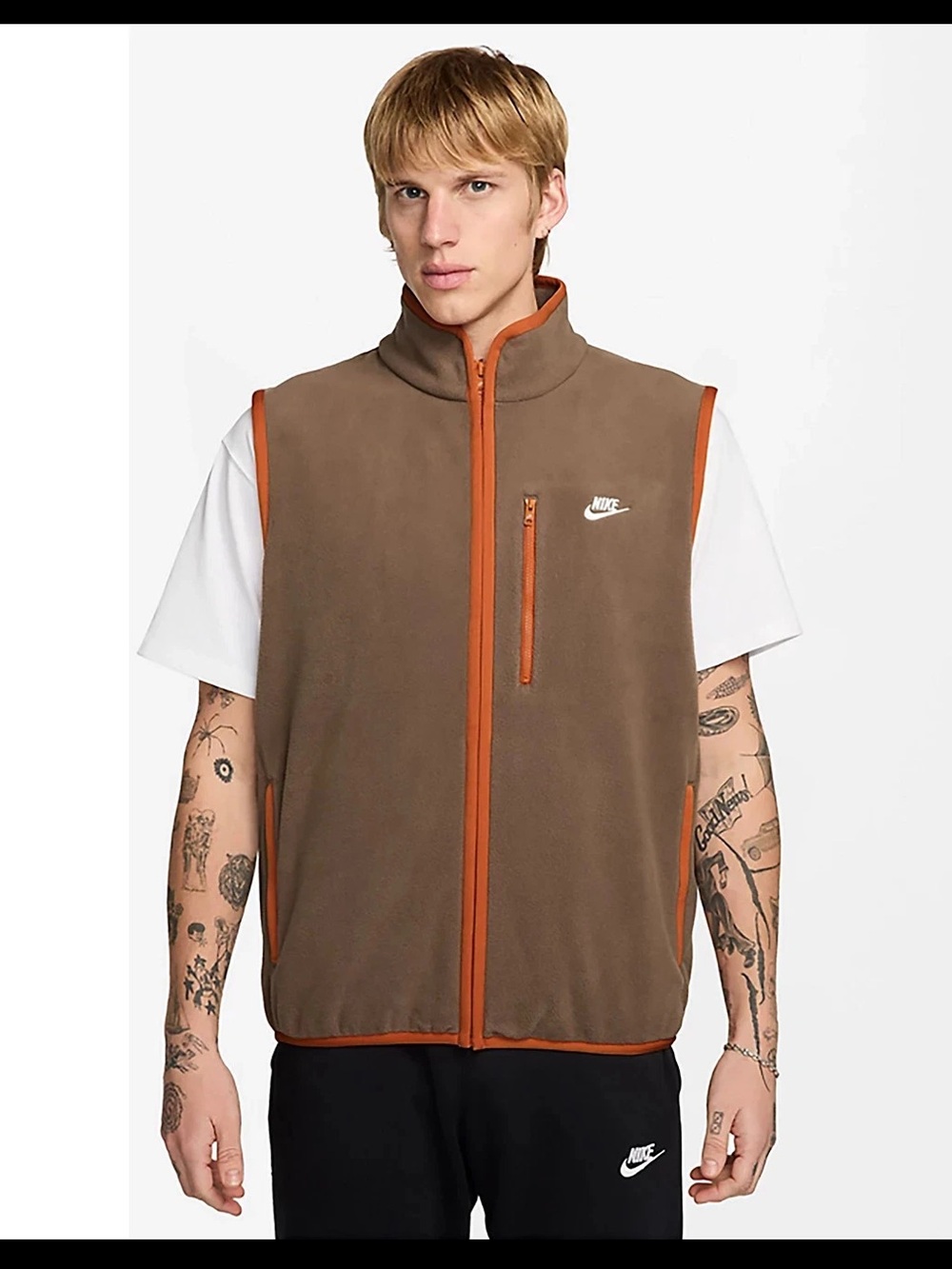 Nike Club Therma-FIT Vest Winterized Brown Orange Size MED HV1446-235 NWT 115